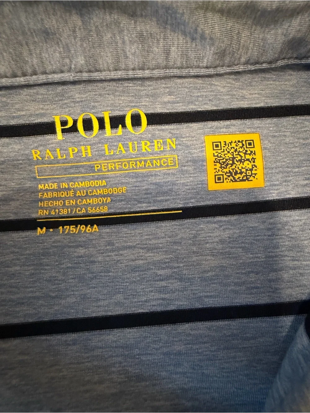 Polo Ralph Lauren Performance Striped Polo Shirt Blue Size M